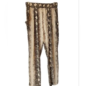 Elegant Snakeskin Print Women's Joggers